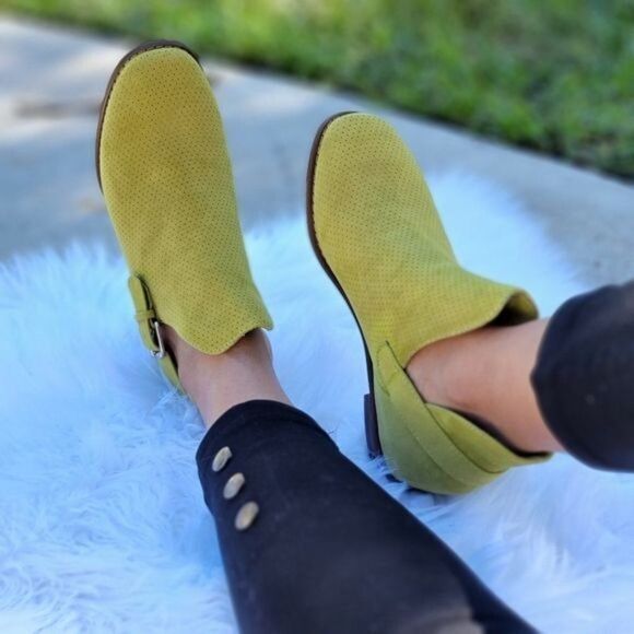 Women's Side Kicks Buckled Cut Out Booties Khaki Color - Picture 5 of 7